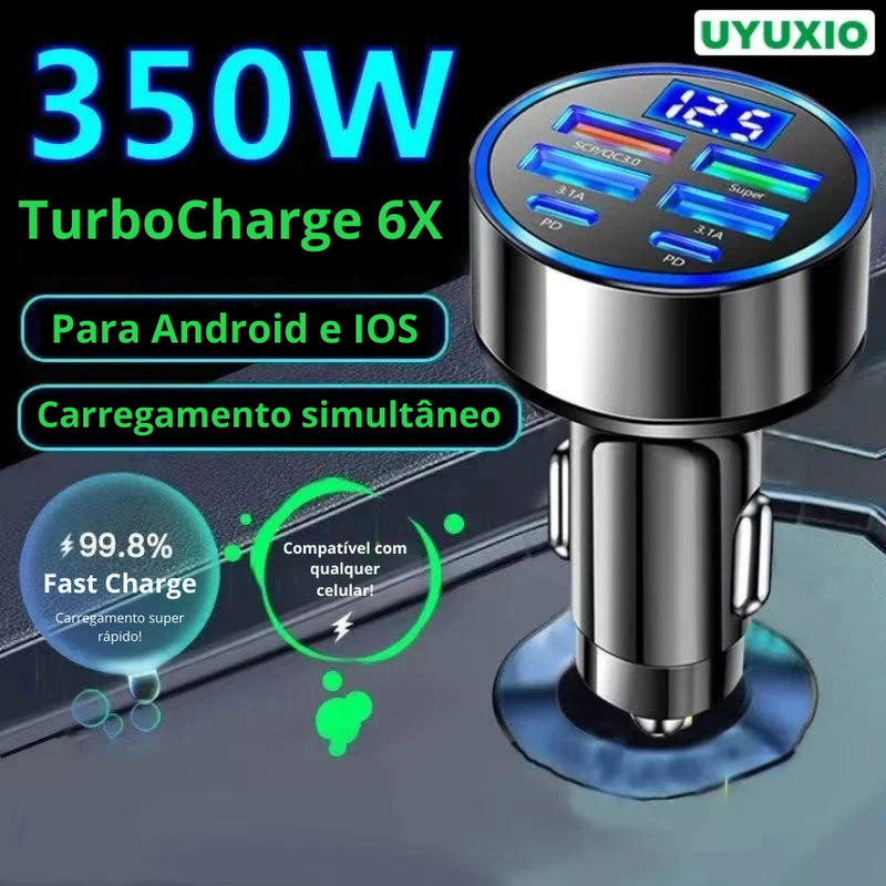 TurboCharge 6X – O Carregador Veicular de Alta Velocidade!